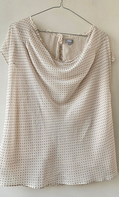 HOSS INTROPIA Chiffon-Top mit Wasserfallausschnitt und Punkten in Elfenbein, ...
