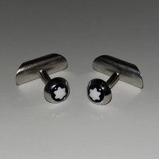 Montblanc Stainless Steel Black Cufflinks Men’s Formal Executive Luxury