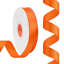 7/8 Inch Double Faced Polyester Satin Ribbon Orange Gift Wrap 50 Yards