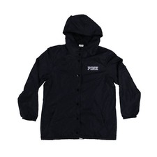 Victoria's Secret Pink Windbreaker Full Snap Front Hoodie Jacket Hooded S New Vs