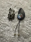 Pair Of Vintage Silver Toned Brooches - Costume Jewelry With Rhinestones