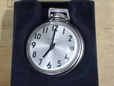 Westclox Mark 400 Dollar Wind Pocket Watch runs with Date  Box