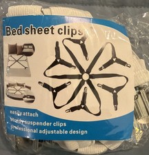 New Bed Sheet Heavy Duty Suspender Clips Adjustable