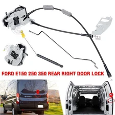 Door Latch Assembly w/Cable&Rod Compatible for Ford E150 E250 E350 Rear Right Ca
