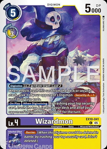 EX10-041 Wizardmon : Common Digimon Card : EX10: Sinister Order
