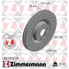 2x Zimmermann Scheibenbremse 26124795 vorne A2214210912 A2214211312