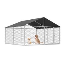 Outdoor Dog Enclosure Heavy Duty Kennel Mesh Cage Steel Fence Secure Lock