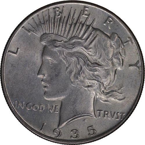 1935 $1 Peace Silver Dollar ~ High AU