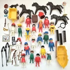 Vintage 1974 Playmobil Geobra Figures  Lot Of 19 People, 4 Horses, & Accessories