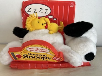 Applause Peanuts Snoopy Plush w/ Woodstock Animated ''Hear Me Snore'' 1999