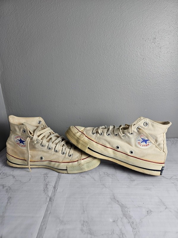 Vtg 70's Converse Chuck Taylor All Star USA High Top Blue Label Shoes Men's Sz 7