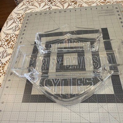 Harley Davidson Bar & Shield Glass Snack Dish 14in Wide