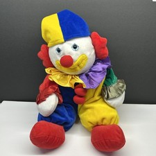 VTG Applause Clown Plush Les Petits Marcel Circus Stuffed Toy Primary Colors