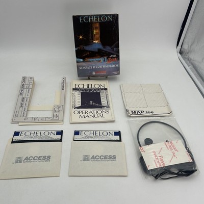 Echelon 3-D Space Flight Simulator Commodore 64/128 Floppy Complete/CIB