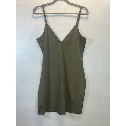 Joyfolie Olive Green Slip Dress 90s Minimalist Old Money Y2K Capsule Cami Size L