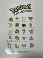 1998 Pok mon Nintendo Sticker Sheet