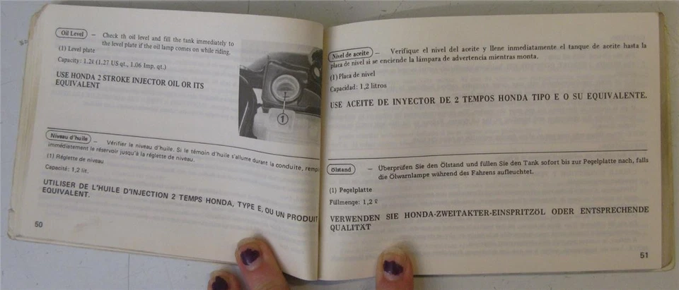HONDA Melody Melody II / Deluxe Scooter Owners Handbook 1982 #36GC200 Multi Lang - Image 2 of 3
