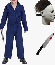 Michael Myers Costume for Men Halloween Cosplay Jumpsuit with Knife New Small
