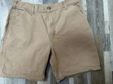 VTG Carhartt Carpenter Shorts Mens 38 Tan Sadle Duck Canvas B25 SDL Workwear USA
