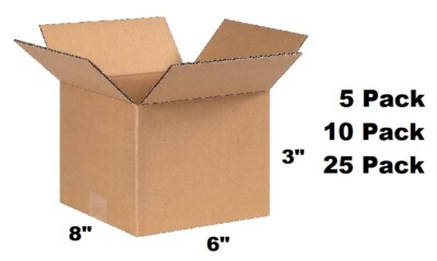 Lot of 8x6x3 Cardboard Paper Box Mailing Packing Shipping Box Corrugated Carton