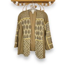 Chico's Diamond Artisan embellished Jacket Linen