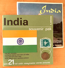 India B235 View-Master Sawyer 3 Reel Coin Stamp Map Souvenir Pak EXC