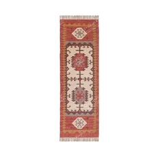 Wool Jute Traditional Kilim Rug, Indian Vintage Runner Rug Turkish Kilim Rugs