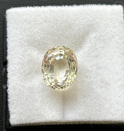 Natural Yellow Sapphire Ceylon 11x9x7mm 10.20ct Loose Gemstone AGI Certified - Picture 2 of 4