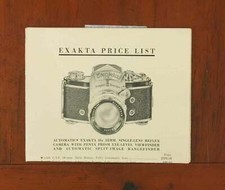 IHAGEE EXAKTA PRICE LIST, 1952/57270