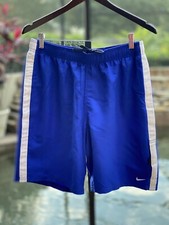 Nike Swim Volley Trunks Men's L Blue Swoosh Pockets   NWT