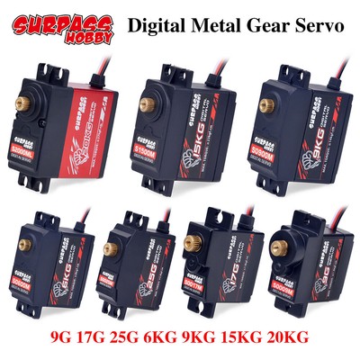 SURPASS Hobby Digital Servo 9G 17G 25G 6KG 9KG 15KG 20KG Metal Gear micro Servo