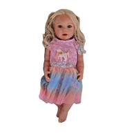 Anziehpuppe Babypuppe Reborn-Puppe Vinyl, Lebensecht, MäDchen 55 Cm, Blond