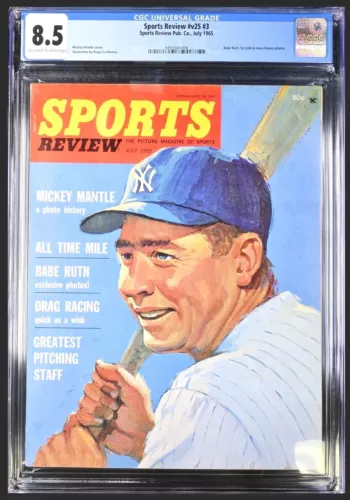 1965 SPORTS REVIEW #3 JULY CGC 8.5  MICKEY MANTLE NEW YORK YANKEES