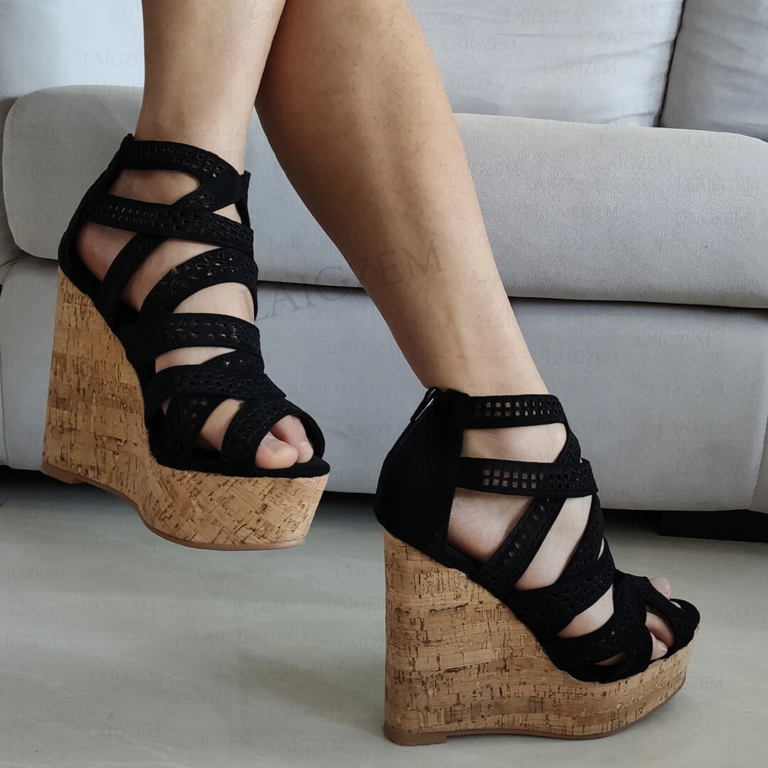 Suede platform sale wedges