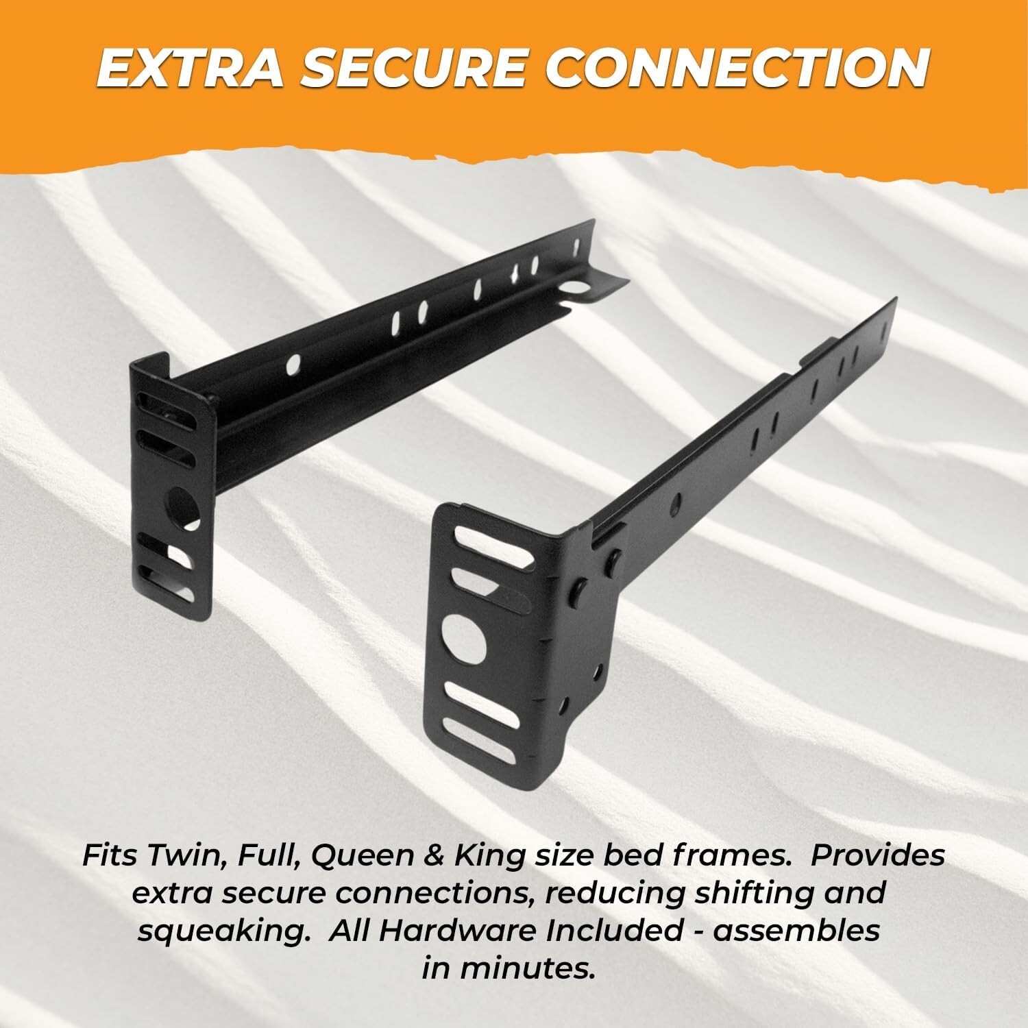 Bed Frame Footboard Extension Brackets Set Attachment Kit - Twin/Full/Queen/King