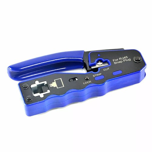 RJ45 Pass Through Crimping Tool for Cat5e Cat5 Cat6 Plugs Connector Network - Picture 2 of 12