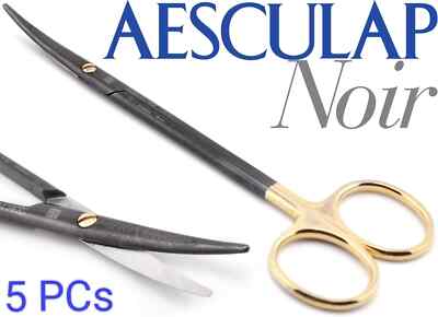 5X AESCULAP NOIR BC261WB Curved Durotip Supercut Delicate Metzenbaum Scissors 7''