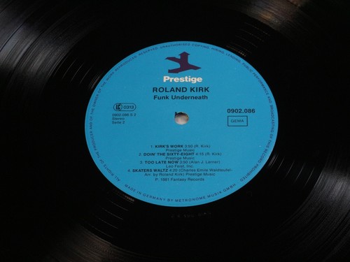 Roland Kirk FUNK UNDERNEATH - LP Prestige 0902086 Germany 1981 near mint - Bild 3 von 3
