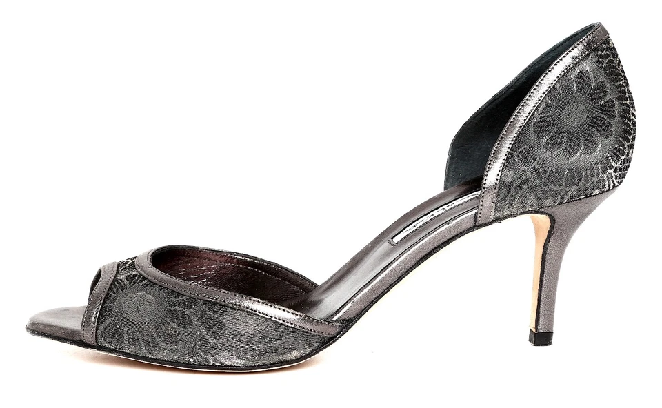 Туфли-лодочки на каблуке с металлическим цветочным узором Oscar De La Renta Z4559* женские размер 8 США / 39 - Изображение 2 из 4