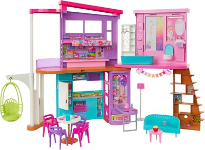 Barbie Haus von Malibu - 106 cm 2 Etagen, 6 Zimmer und mehr als 30 Acces.HCD50 3 Jahre +