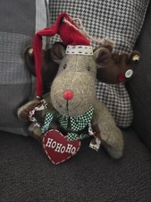 Stuffed Christmas Moose Felt Plush Winter Country HoHoHo Decor Jointed