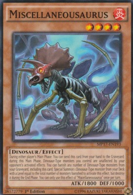 YUGIOH CARD MISCELLANEOUSAURUS MP17-EN193 1ST EDITION