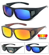1 or 2 Pairs FIT OVER Sunglasses Polarized Lens Cover Rx Glasses UV Protect