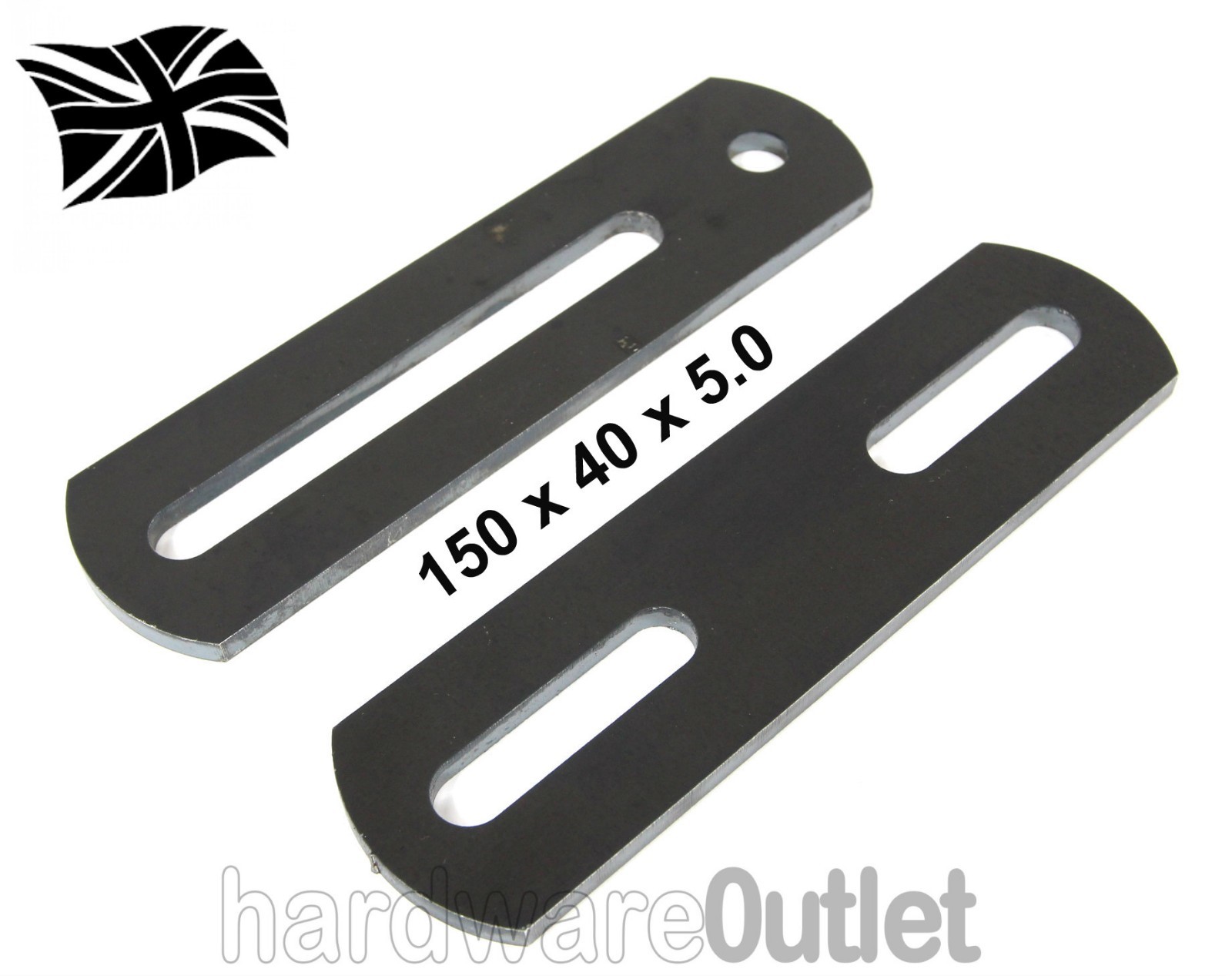 MILD STEEL Slotted Heavy Duty Brackets 150 mm Long x 40 mm Wide x 5.0