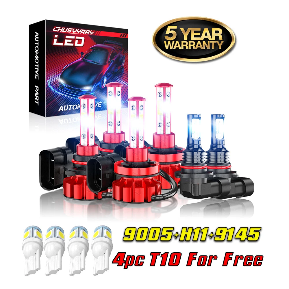 LED Headlight Hi&Lo+Fog light Bulbs For 2016-2017 2018 Dodge RAM 1500 2500 3500