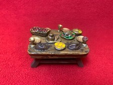 Tisch und Zubehör für 7cm Burgbewohner, Ritter usw., Zinn , kein Elastolin