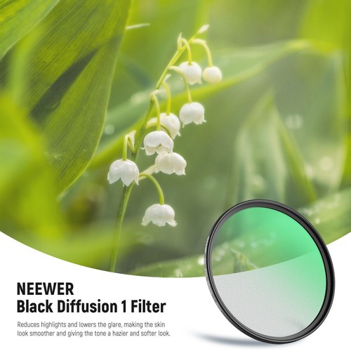 NEEWER 49mm Black Diffusion 1 Filter Dreamy Cinematic Effect Camera Ultra Slim - Picture 2 of 7