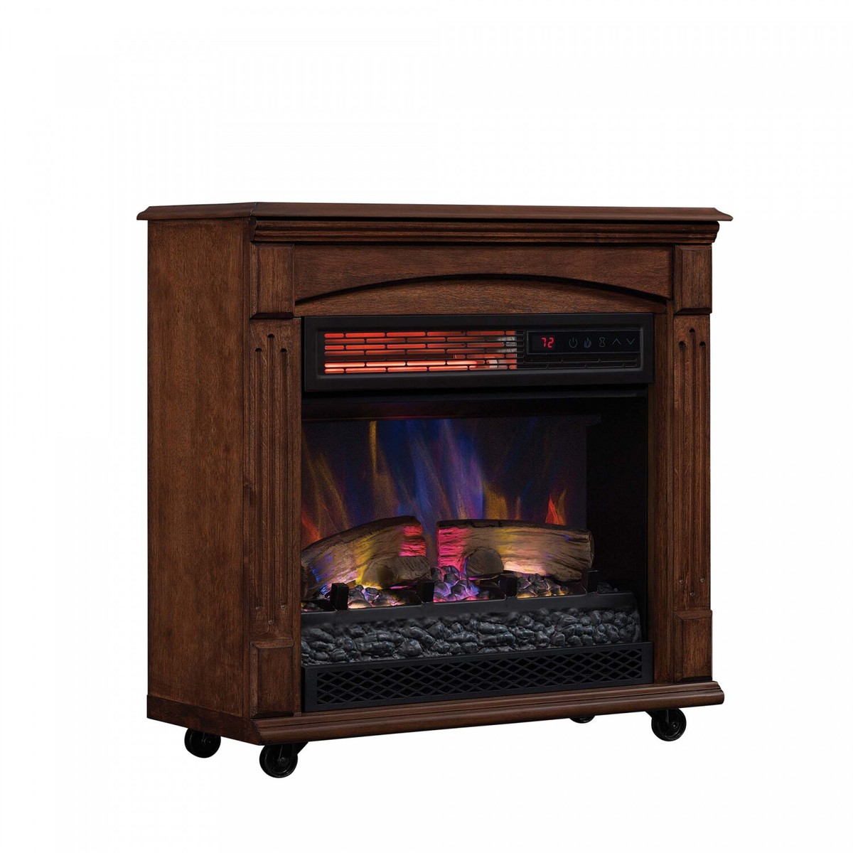 New ChimneyFree Rolling Mantel, Infrared Quartz Electric Fireplace Space  Heater | eBay