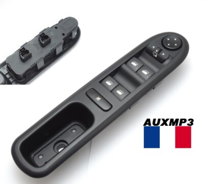 Bouton De Lève-vitre Avant Gauche Pour Peugeot 407 Et 407 SW - Noir - Neuf Avec Garantie 2 Ans