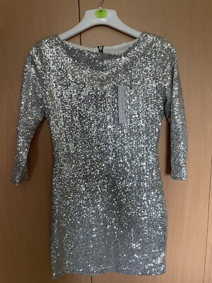 Cocktailkleid Glamorous Silber Gr. M Neu mit Etikett